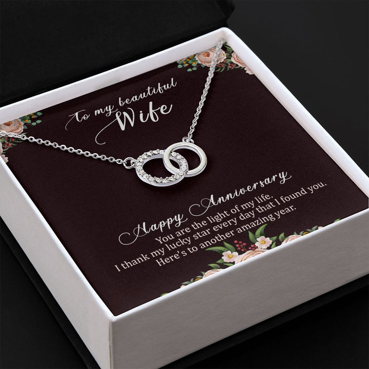 To My Beautiful Wife | Happy Anniversary - Perfect Pair Necklace