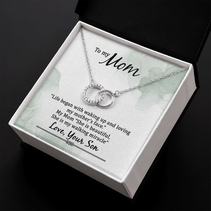 To My Mom | Life began with walking up - Perfect Pair Necklace
