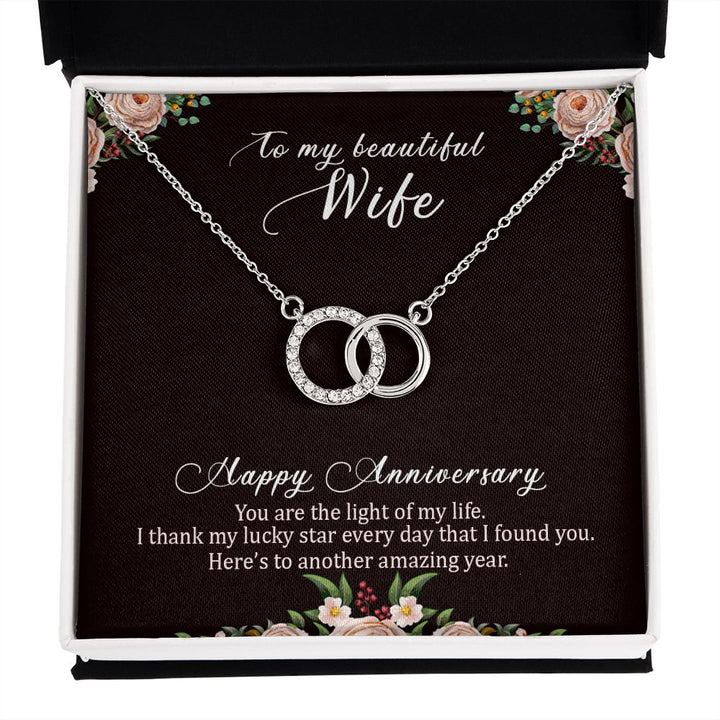 To My Beautiful Wife | Happy Anniversary - Perfect Pair Necklace