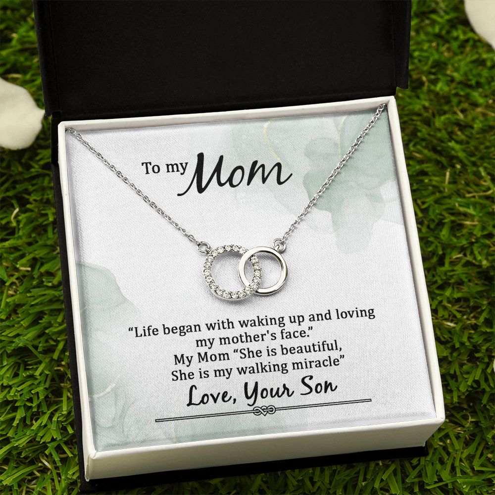 To My Mom | Life began with walking up - Perfect Pair Necklace