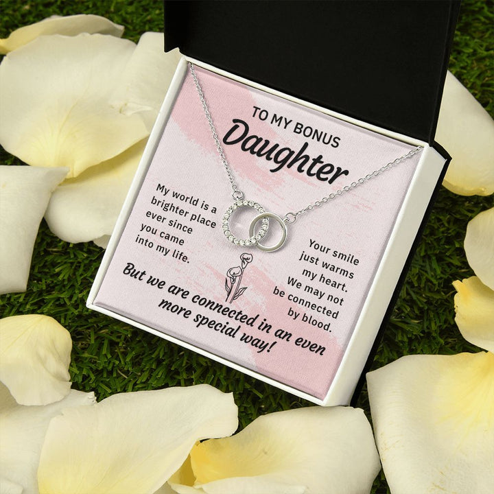To My Bonus Daughter | My World is a Brighter Place - Perfect Pair Necklace