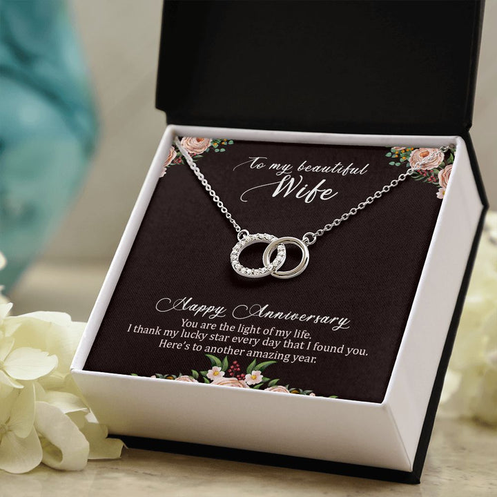 To My Beautiful Wife | Happy Anniversary - Perfect Pair Necklace