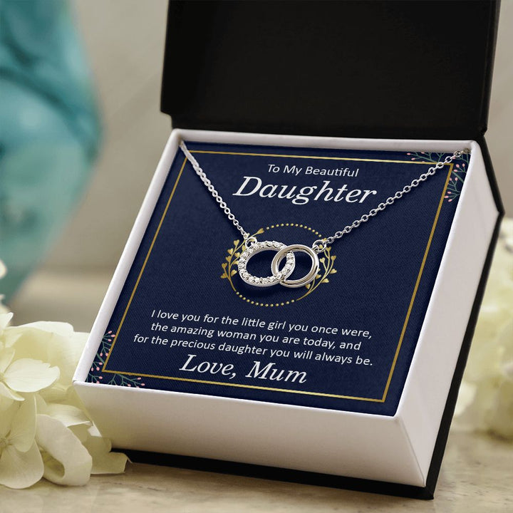 To My Beautiful Daughter | I Love You, Love Mum - Perfect Pair Necklace