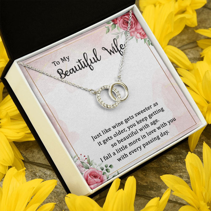 To My Beautiful Wife | Wine gets sweeter - Perfect Pair Necklace