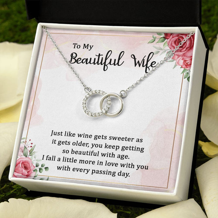 To My Beautiful Wife | Wine gets sweeter - Perfect Pair Necklace