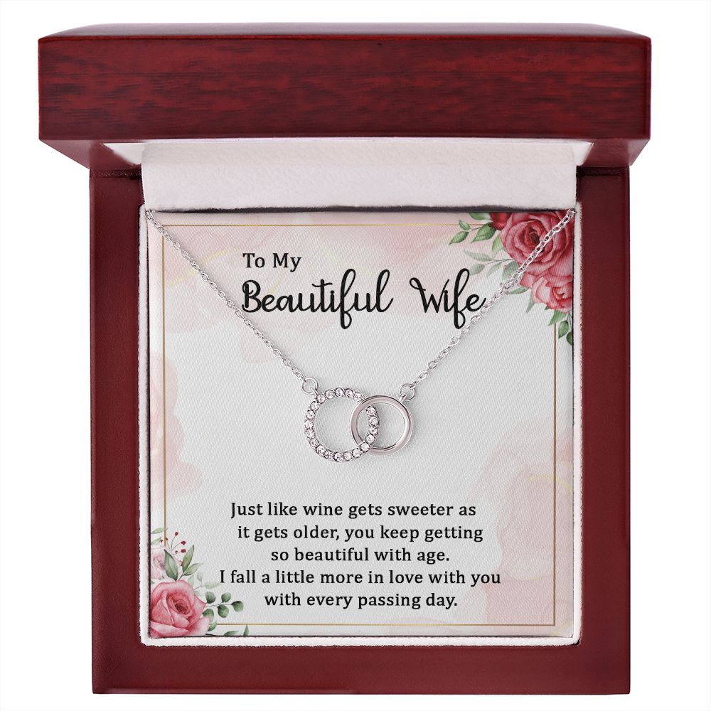 To My Beautiful Wife | Wine gets sweeter - Perfect Pair Necklace
