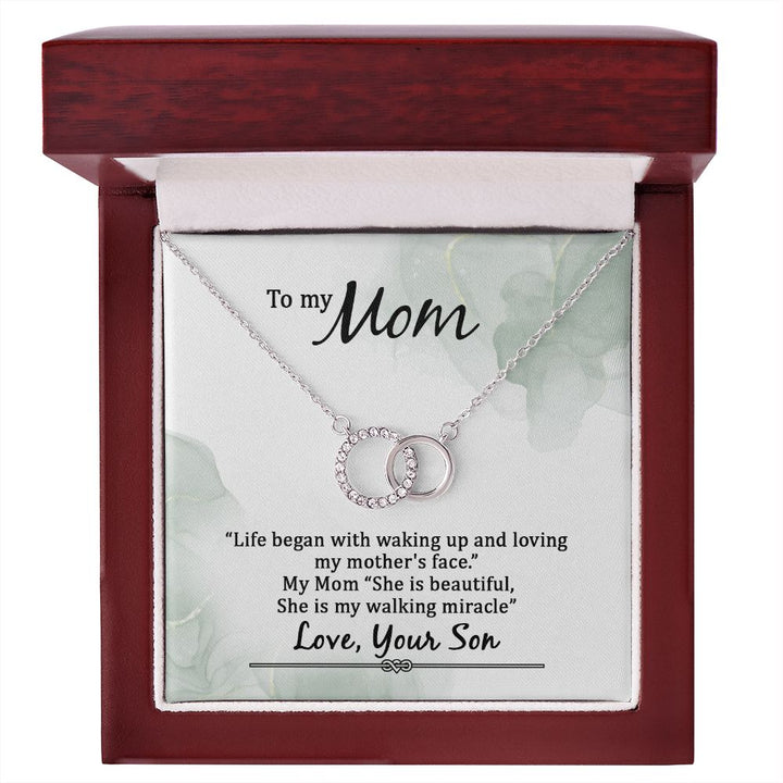To My Mom | Life began with walking up - Perfect Pair Necklace