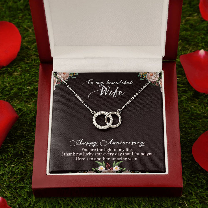 To My Beautiful Wife | Happy Anniversary - Perfect Pair Necklace