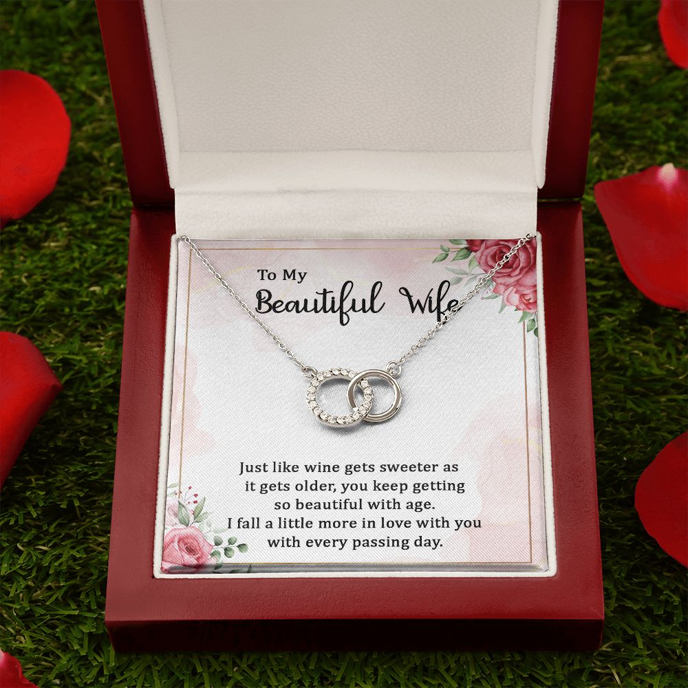 To My Beautiful Wife | Wine gets sweeter - Perfect Pair Necklace
