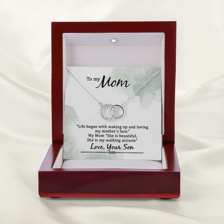 To My Mom | Life began with walking up - Perfect Pair Necklace