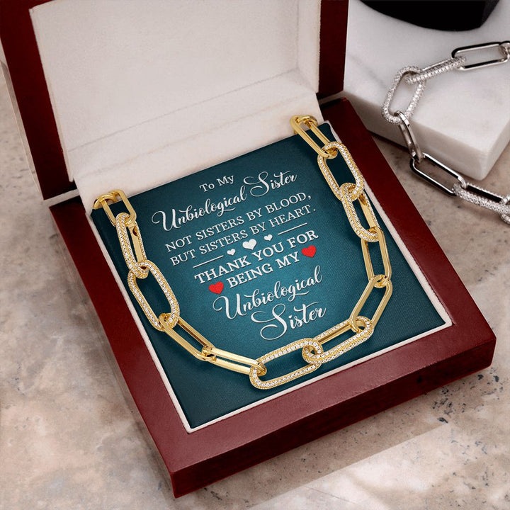 To My Unbiological Sister | Not Sisters by Blood, But By Heart - Forever Linked Necklace