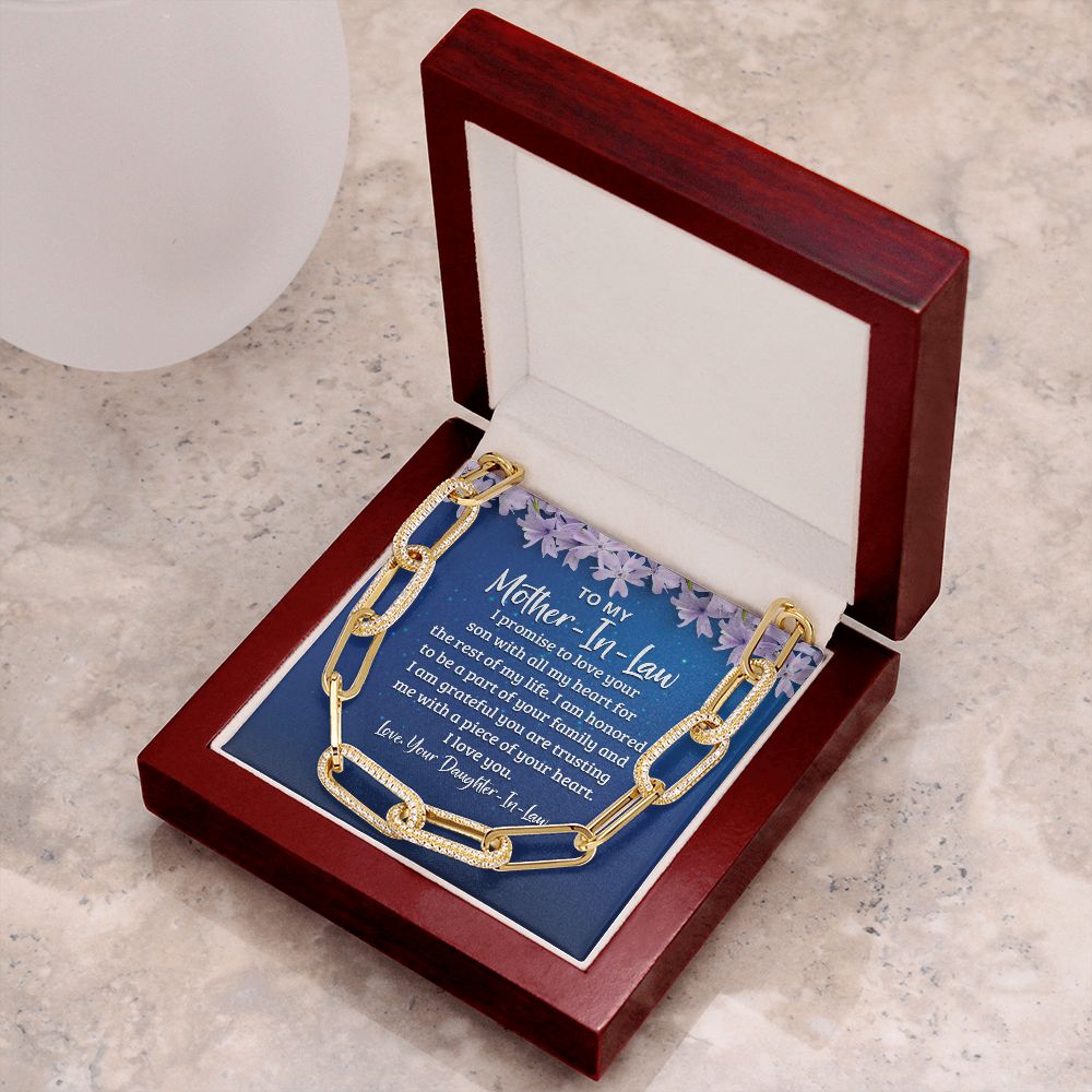 To My Mother-In-Law | I Promise to Love your Son with all My Heart - Forever Linked Necklace