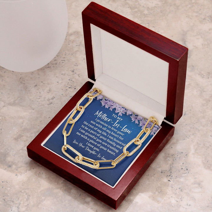 To My Mother-In-Law | I Promise to Love your Son with all My Heart - Forever Linked Necklace