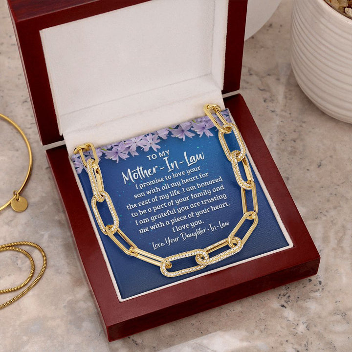 To My Mother-In-Law | I Promise to Love your Son with all My Heart - Forever Linked Necklace