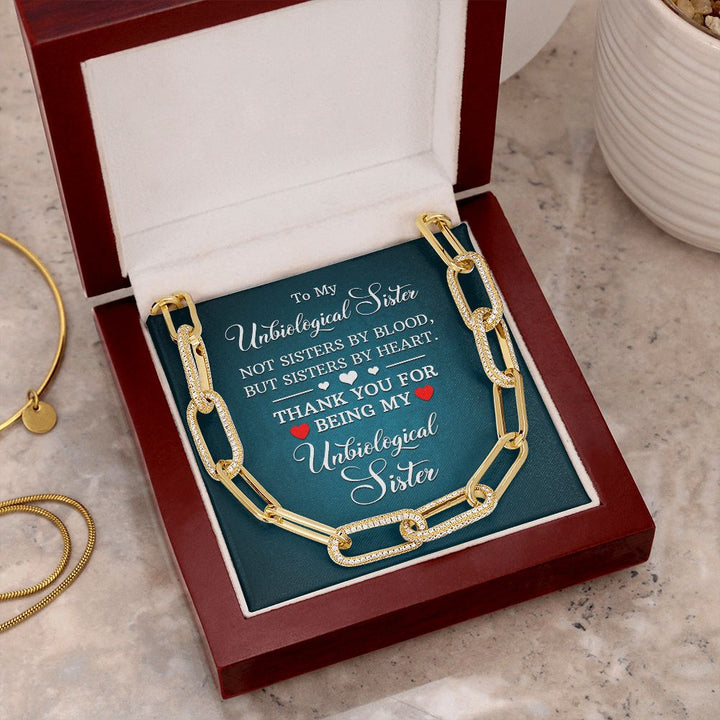 To My Unbiological Sister | Not Sisters by Blood, But By Heart - Forever Linked Necklace