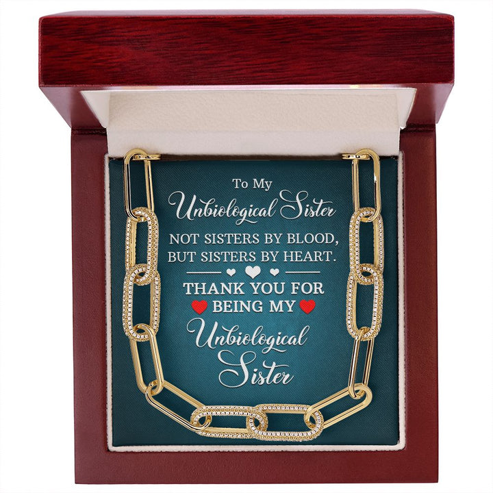 To My Unbiological Sister | Not Sisters by Blood, But By Heart - Forever Linked Necklace