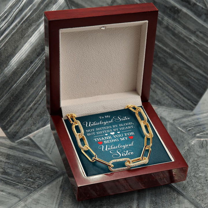 To My Unbiological Sister | Not Sisters by Blood, But By Heart - Forever Linked Necklace