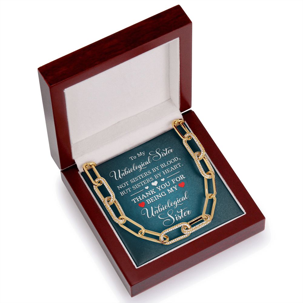 To My Unbiological Sister | Not Sisters by Blood, But By Heart - Forever Linked Necklace