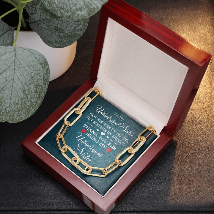 To My Unbiological Sister | Not Sisters by Blood, But By Heart - Forever Linked Necklace