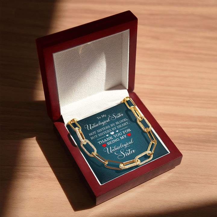 To My Unbiological Sister | Not Sisters by Blood, But By Heart - Forever Linked Necklace