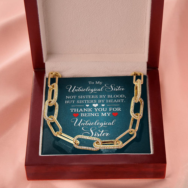 To My Unbiological Sister | Not Sisters by Blood, But By Heart - Forever Linked Necklace