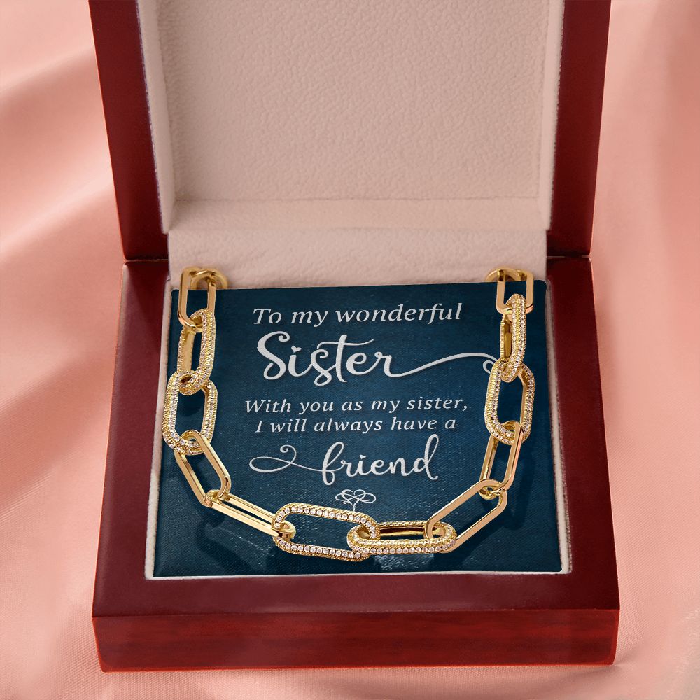 To My Wonderful Sister | I will always have a Friend - Forever Linked Necklace