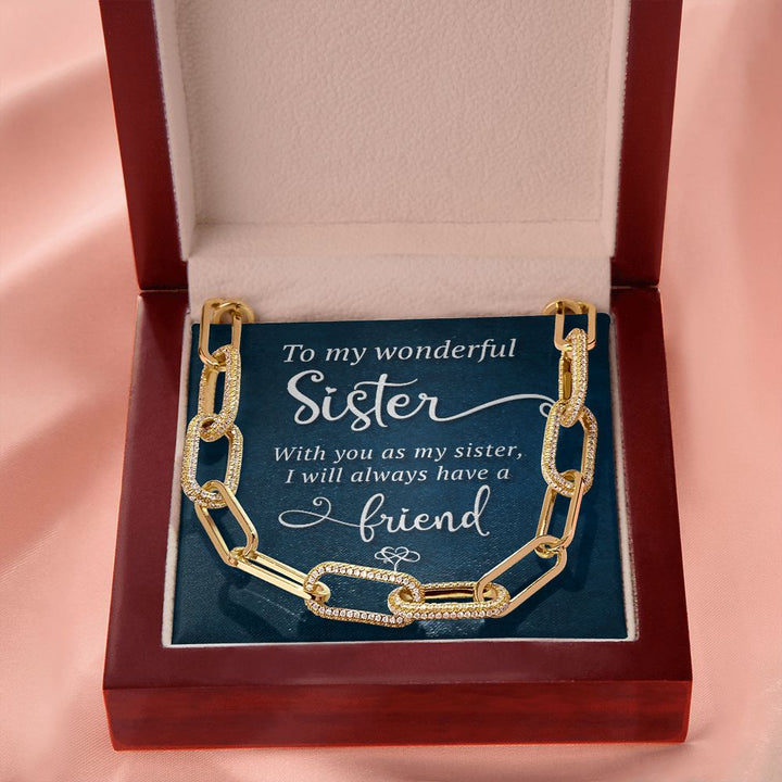 To My Wonderful Sister | I will always have a Friend - Forever Linked Necklace