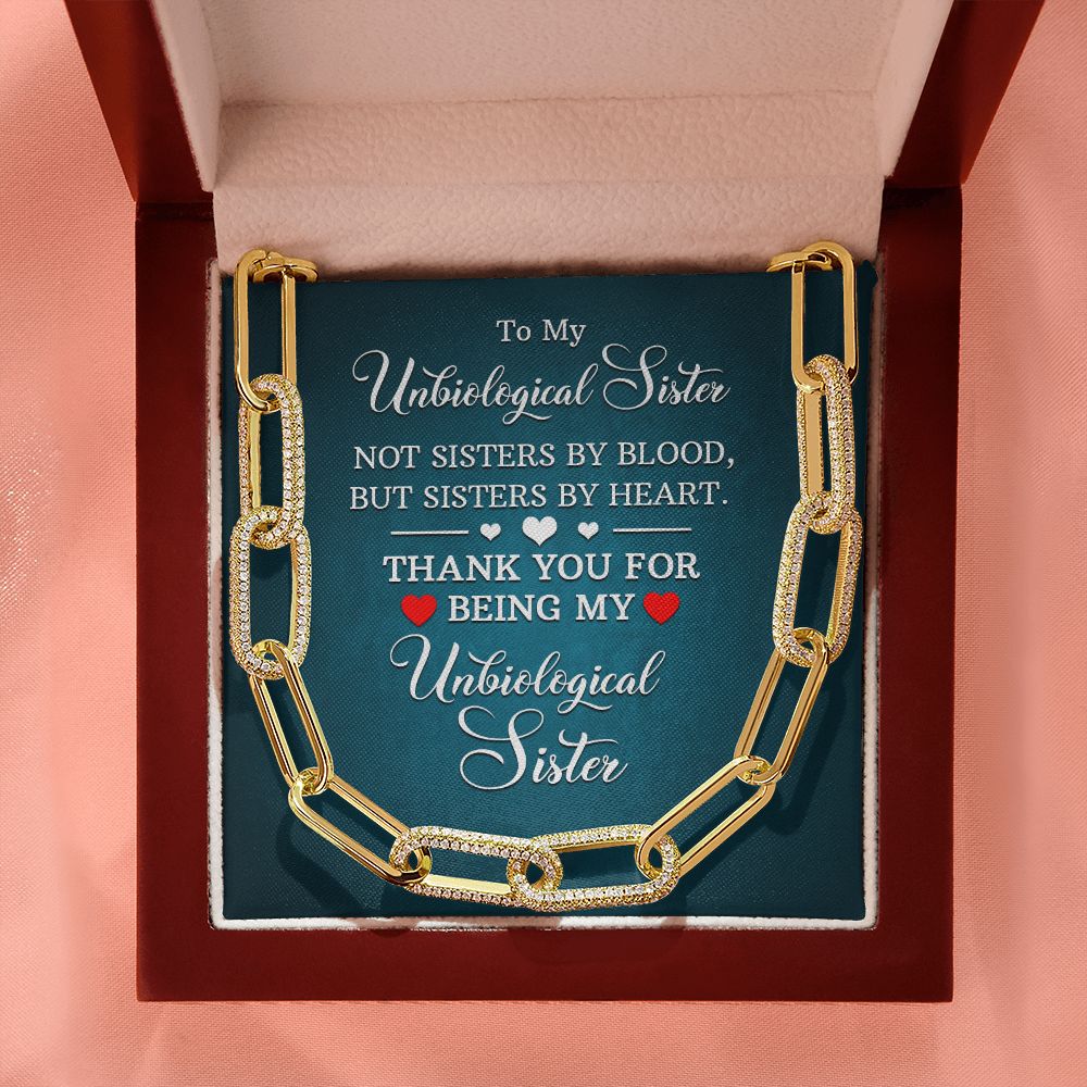 To My Unbiological Sister | Not Sisters by Blood, But By Heart - Forever Linked Necklace