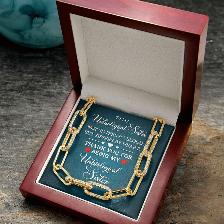 To My Unbiological Sister | Not Sisters by Blood, But By Heart - Forever Linked Necklace