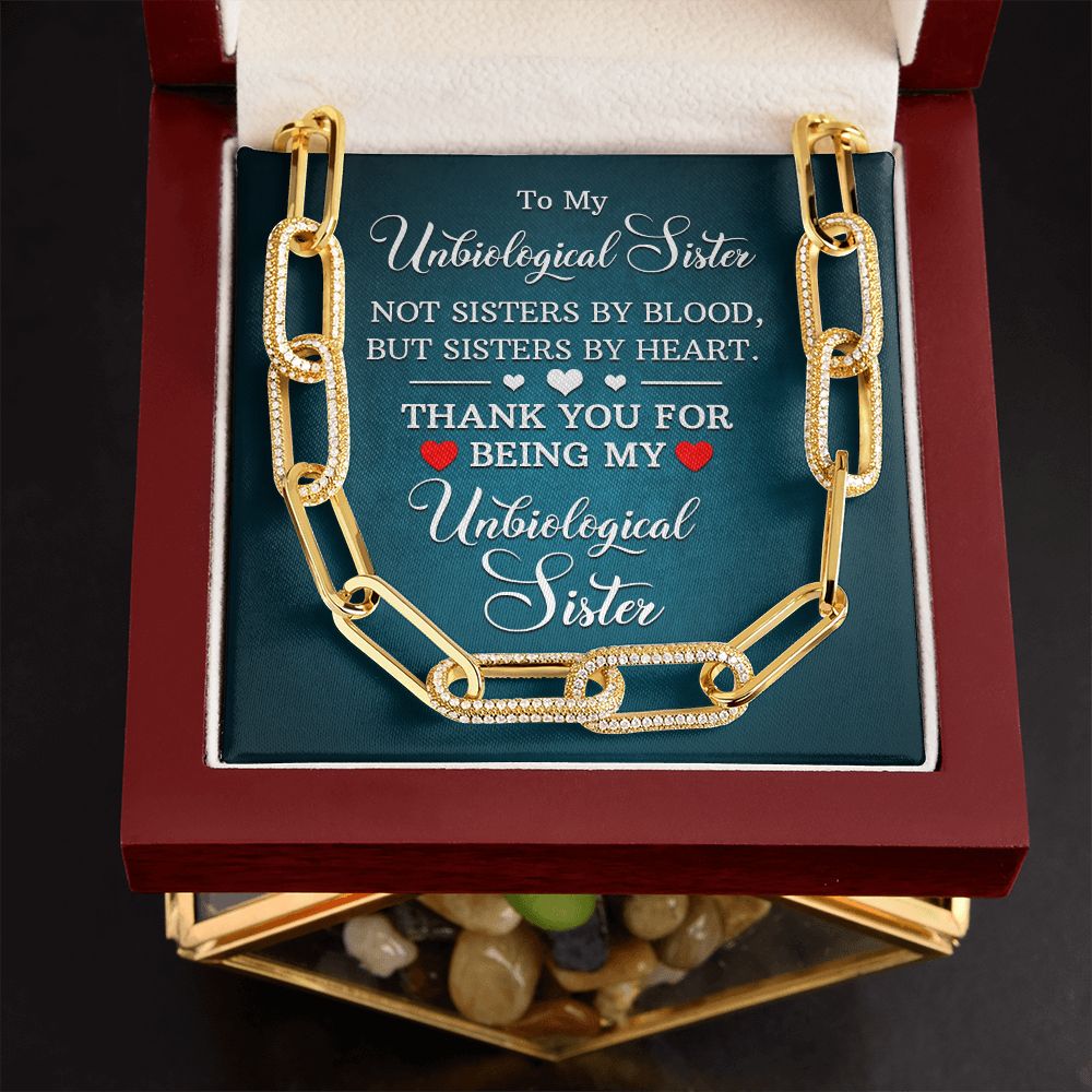 To My Unbiological Sister | Not Sisters by Blood, But By Heart - Forever Linked Necklace