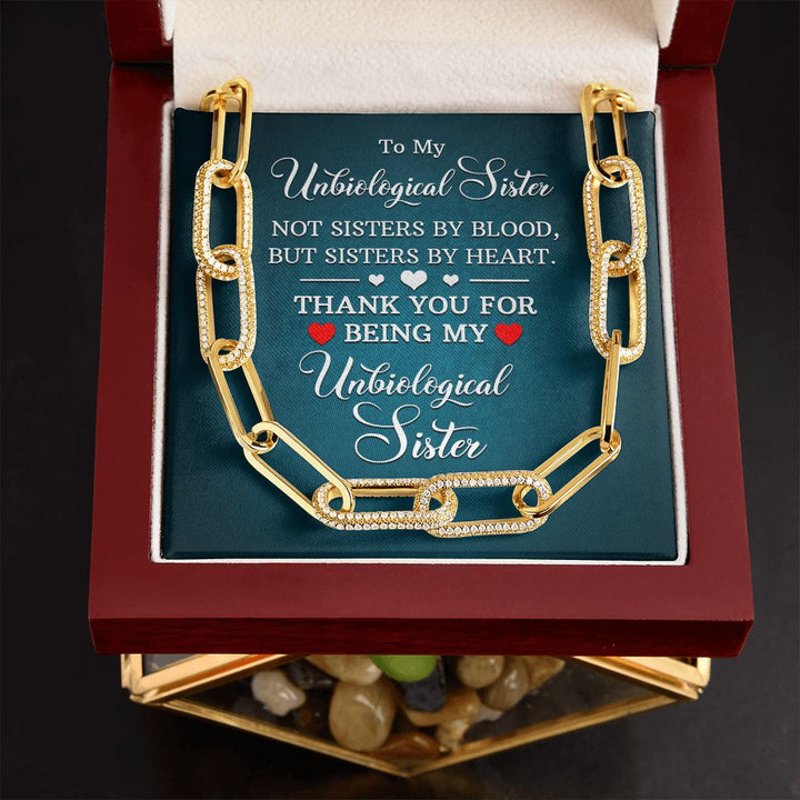 To My Unbiological Sister | Not Sisters by Blood, But By Heart - Forever Linked Necklace