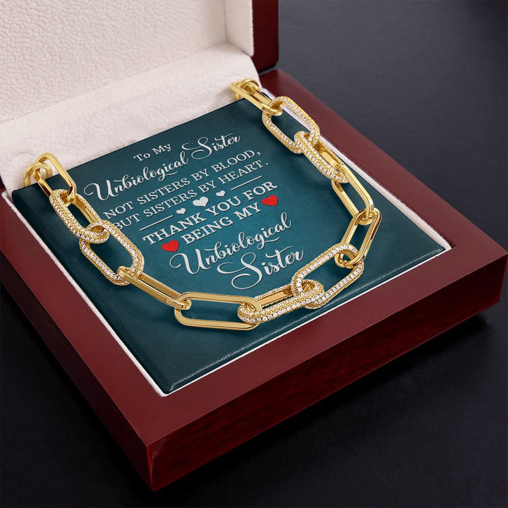 To My Unbiological Sister | Not Sisters by Blood, But By Heart - Forever Linked Necklace