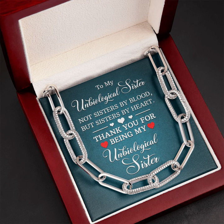 To My Unbiological Sister | Not Sisters by Blood, But By Heart - Forever Linked Necklace