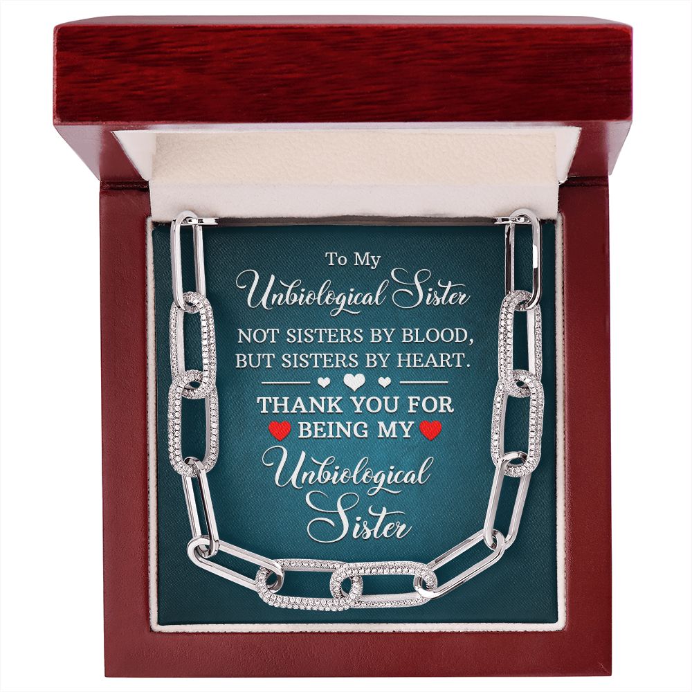 To My Unbiological Sister | Not Sisters by Blood, But By Heart - Forever Linked Necklace