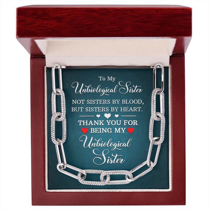 To My Unbiological Sister | Not Sisters by Blood, But By Heart - Forever Linked Necklace