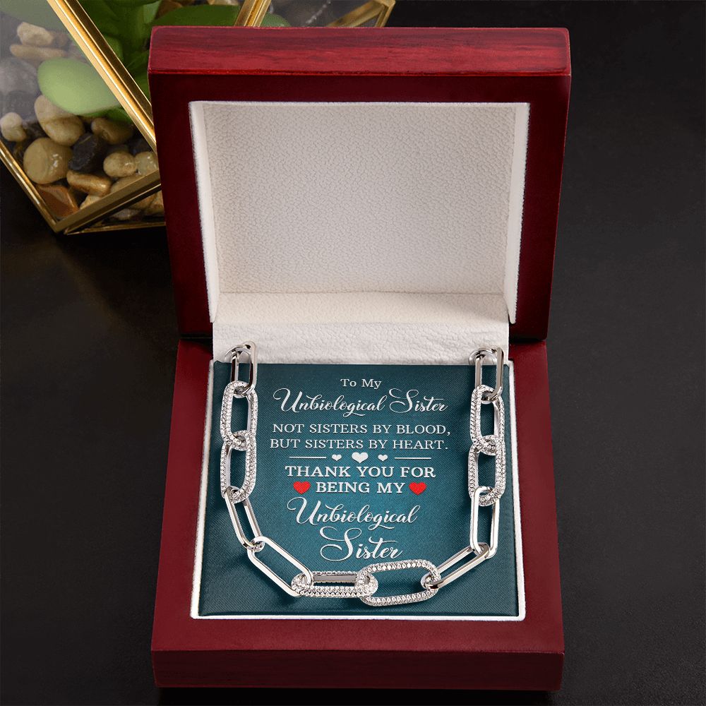To My Unbiological Sister | Not Sisters by Blood, But By Heart - Forever Linked Necklace
