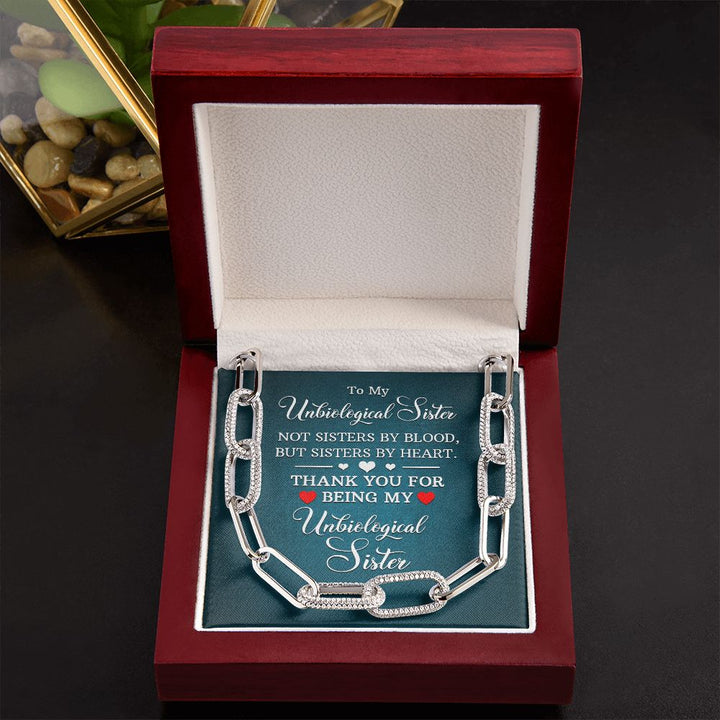 To My Unbiological Sister | Not Sisters by Blood, But By Heart - Forever Linked Necklace