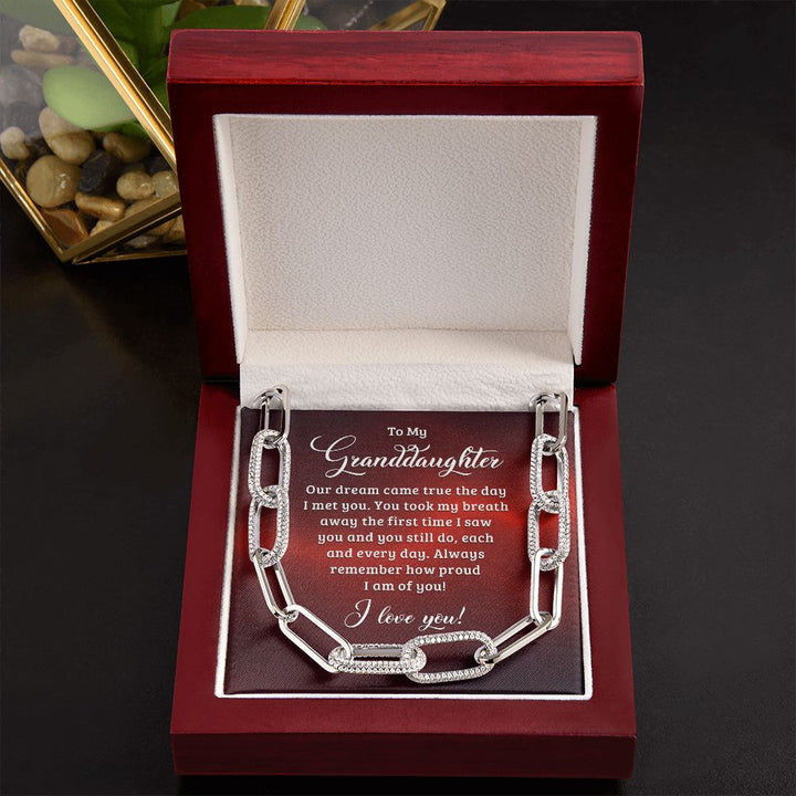 To My Granddaughter | Our dream came true the day I met you - Forever Linked Necklace
