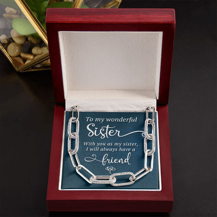 To My Wonderful Sister | I will always have a Friend - Forever Linked Necklace