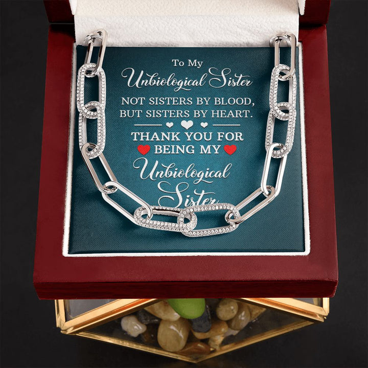 To My Unbiological Sister | Not Sisters by Blood, But By Heart - Forever Linked Necklace