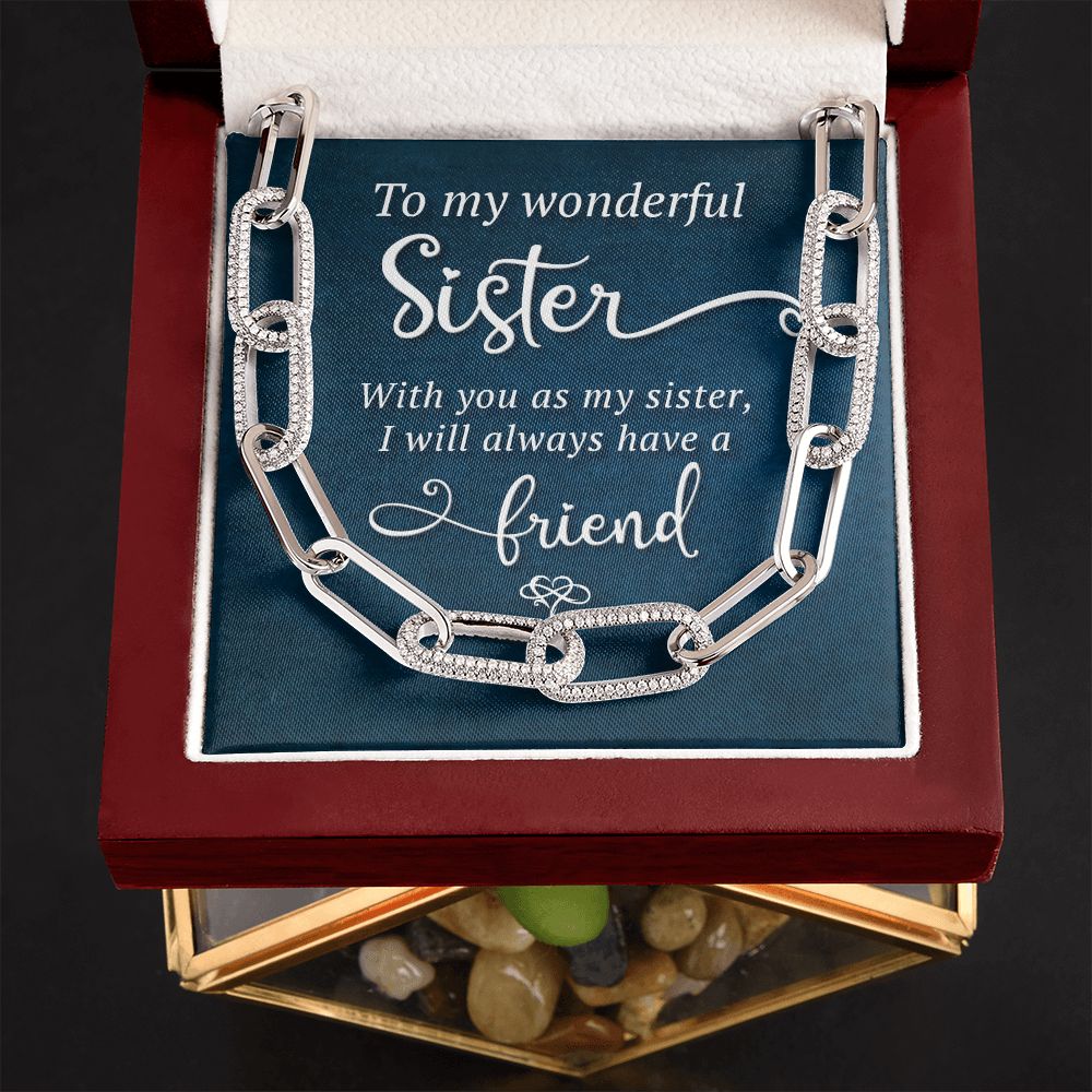 To My Wonderful Sister | I will always have a Friend - Forever Linked Necklace