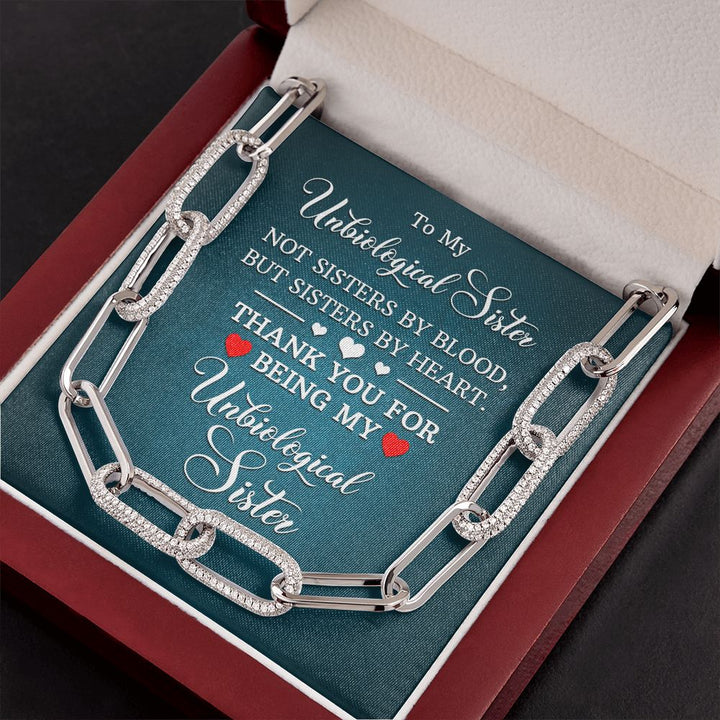 To My Unbiological Sister | Not Sisters by Blood, But By Heart - Forever Linked Necklace
