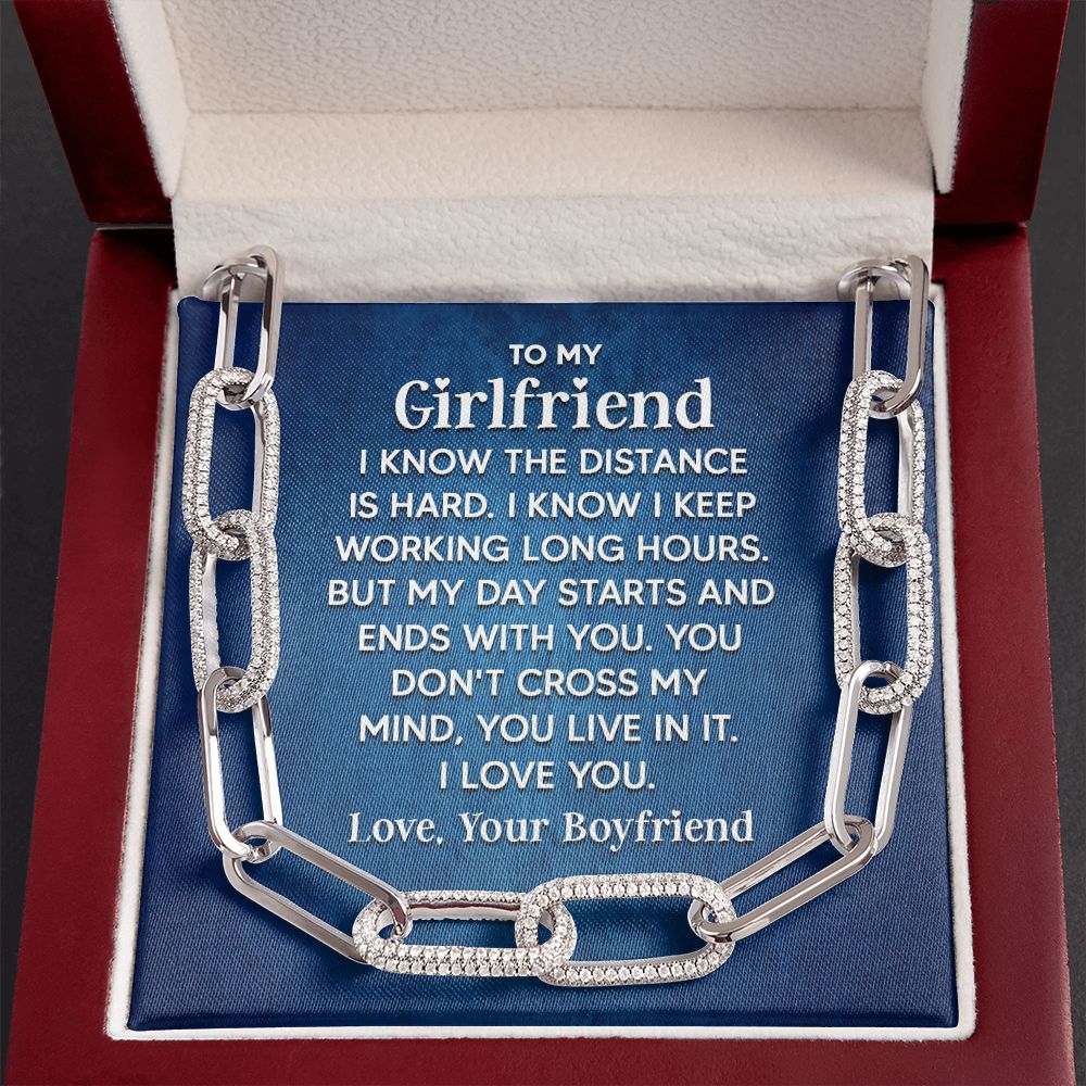 To My Girlfriend | I know the distance is hard - Forever Linked Necklace