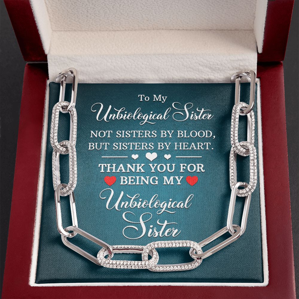To My Unbiological Sister | Not Sisters by Blood, But By Heart - Forever Linked Necklace