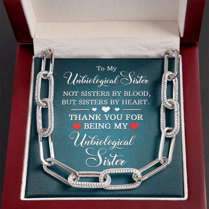 To My Unbiological Sister | Not Sisters by Blood, But By Heart - Forever Linked Necklace