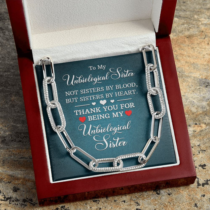 To My Unbiological Sister | Not Sisters by Blood, But By Heart - Forever Linked Necklace