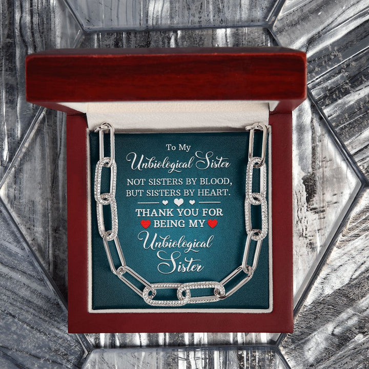 To My Unbiological Sister | Not Sisters by Blood, But By Heart - Forever Linked Necklace