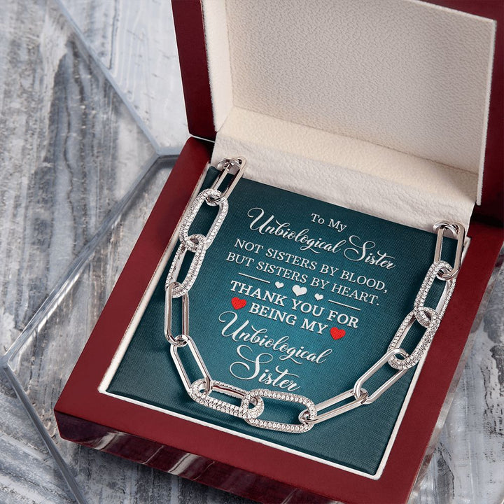 To My Unbiological Sister | Not Sisters by Blood, But By Heart - Forever Linked Necklace