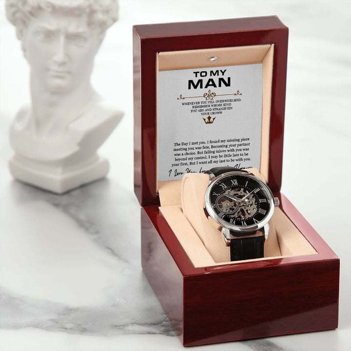 To My Man | I love you, forever and always - Men's Openwork Watch