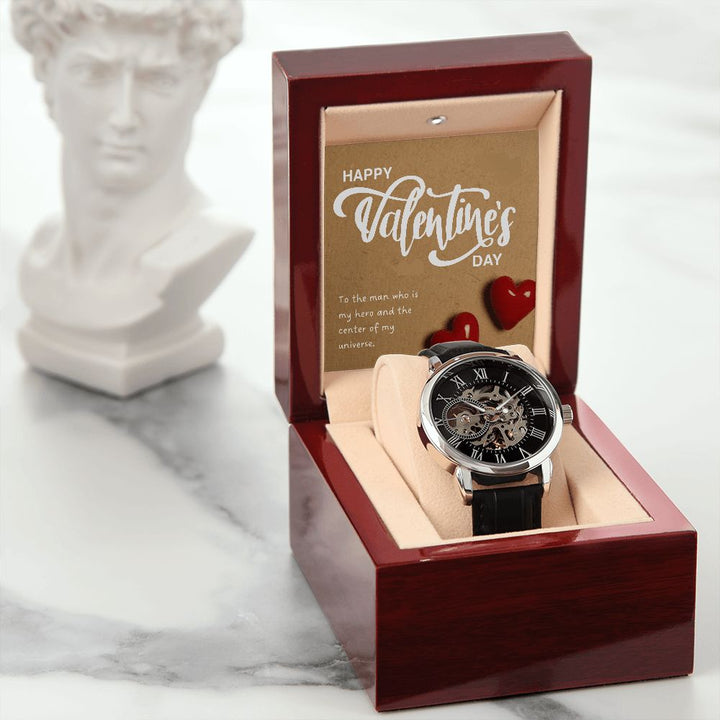 Happy Valentine's Day | You are My World - Men's Openwork Watch